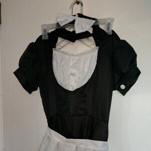 Maid Costume, size M/L, apron and cuffs  included, black and white
